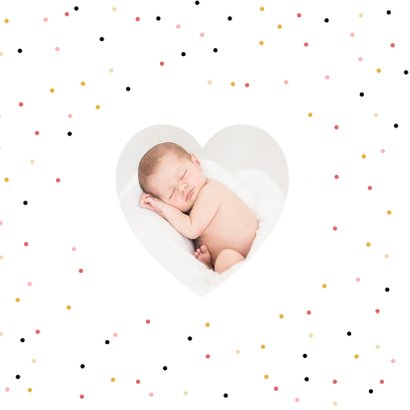 Geboortekaartje meisje lief met gekleurde confetti 2