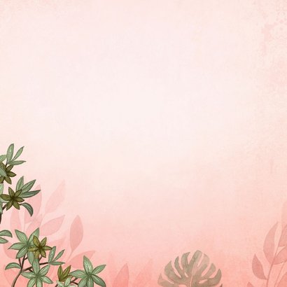 Geboortekaartje meisje luipaard botanisch roze jungle Achterkant