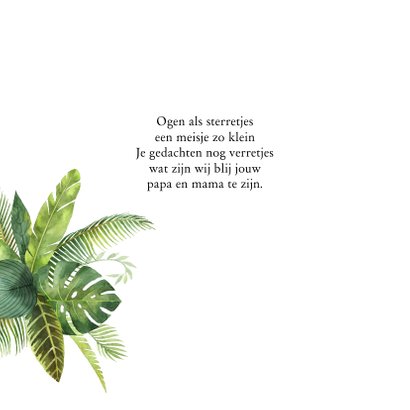 Geboortekaartje meisje met botanische elementen 2