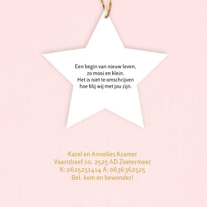 Geboortekaartje meisje met gouden voetjes 2
