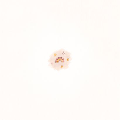 Geboortekaartje meisje met regenboogje, maan en sterretjes Achterkant