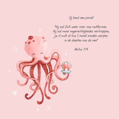 geboortekaartje meisje octopus zeepaardje oceaan dieren 2