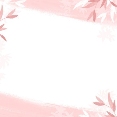 Geboortekaartje meisje olifant dieren roze illustratie Achterkant