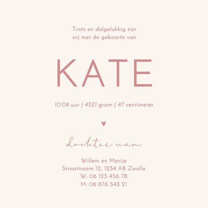 Geboortekaartje meisje patroon met roze strikjes illustratie 3