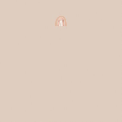 Geboortekaartje meisje regenboogjes roségoudlook Achterkant