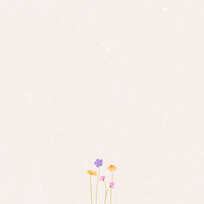 Geboortekaartje meisje sierlijk geïllustreerde wilde bloemen Achterkant