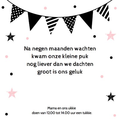 Geboortekaartje meisje slinger confetti 2
