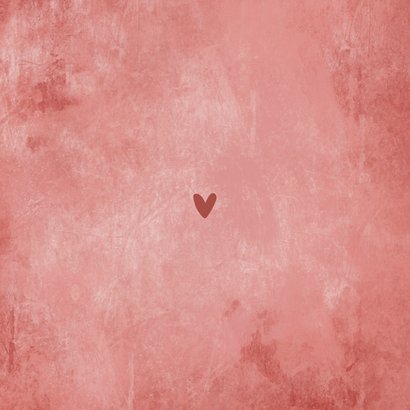 Geboortekaartje meisje stoer betonlook roze hartje Achterkant
