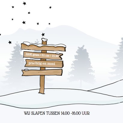 Geboortekaartje meisje winter av 2