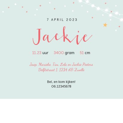 Geboortekaartje meisje zusje feest fiets karretje 3