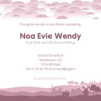 Geboortekaartje met drone en baby 3