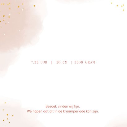 Geboortekaartje met een schattig olifantje en sterren 2