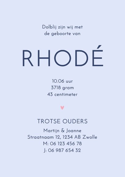 Geboortekaartje met gekleurde 3d letter R teal roze 3