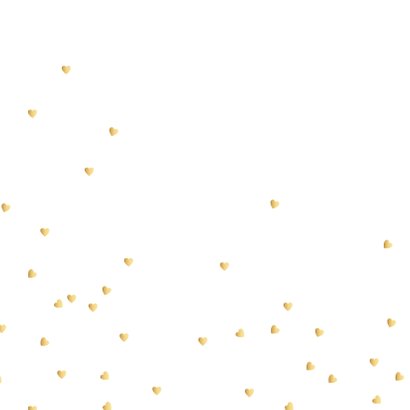 Geboortekaartje met gouden hartjes 2