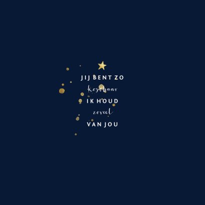 Geboortekaartje met gouden spetters en sterren 2