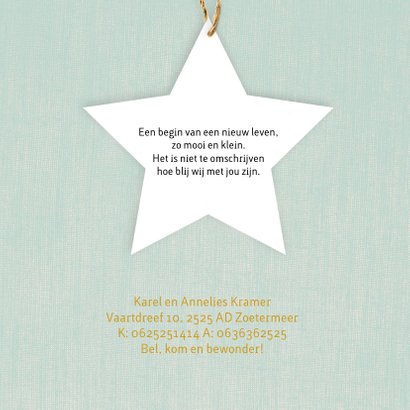 Geboortekaartje met gouden voetjes 2