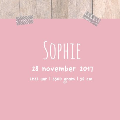 Geboortekaartje met label Sophie 3