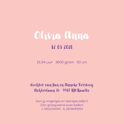 Geboortekaartje met lieve olifant illustratie 3