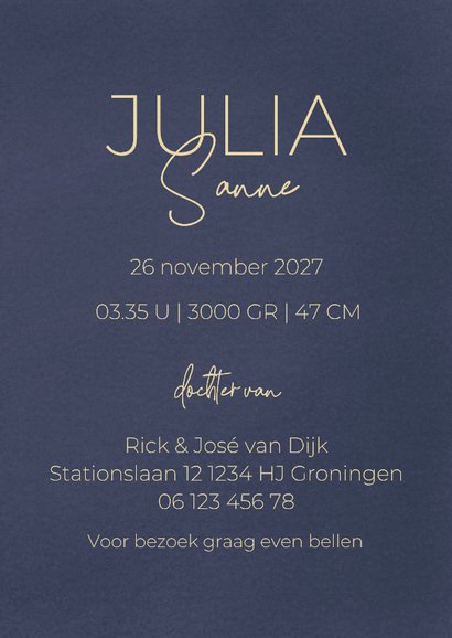 Geboortekaartje met maan en sterren in landschap 3