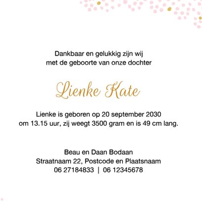Geboortekaartje met stipjes 3