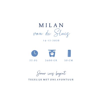 Geboortekaartje met stoere blauwe speelgoedtrein 3