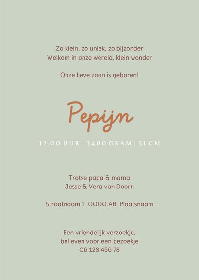 Geboortekaartje met strepen en libelle 3
