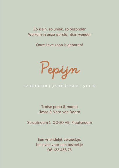 Geboortekaartje met strepen en libelle 3