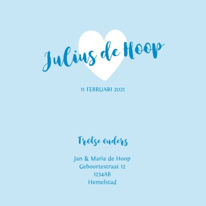 Geboortekaartje met tijgers en hartjes 3