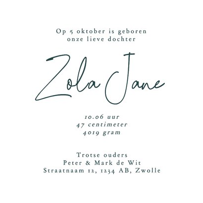 Geboortekaartje met vintage patroon blauw 3