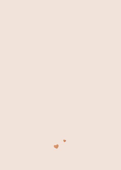 Geboortekaartje minimalistisch eekhoorn herfst hartjes koper Achterkant