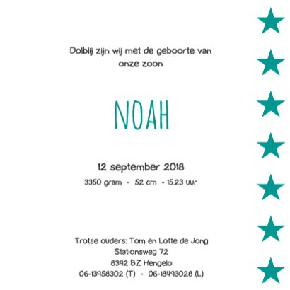 Geboortekaartje Noah 3