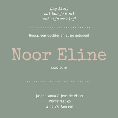 Geboortekaartje Nore stippen 3