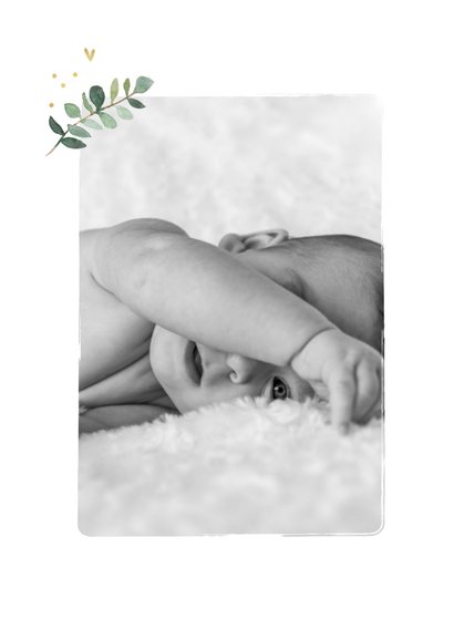 Geboortekaartje olifant hartjes goud bloemen 2