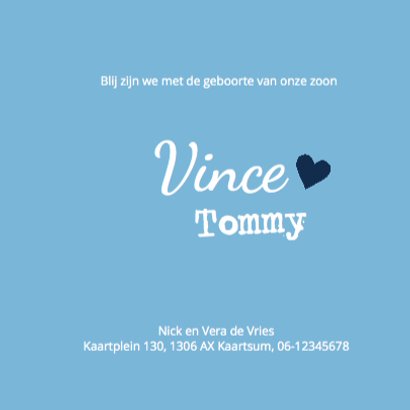 Geboortekaartje olifantje blauw - lovz 3