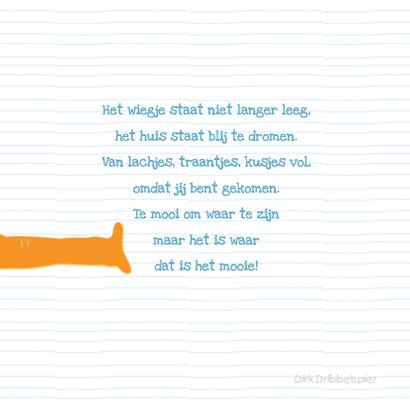 Geboortekaartje oranje slurf 2