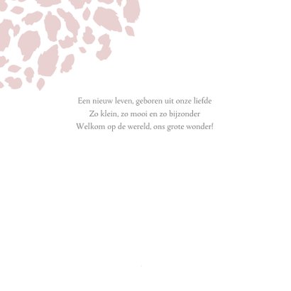 Geboortekaartje panterprint fotostrip roze 2