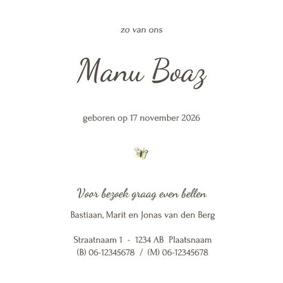 Geboortekaartje pentekening baby grote broer in kleur 3