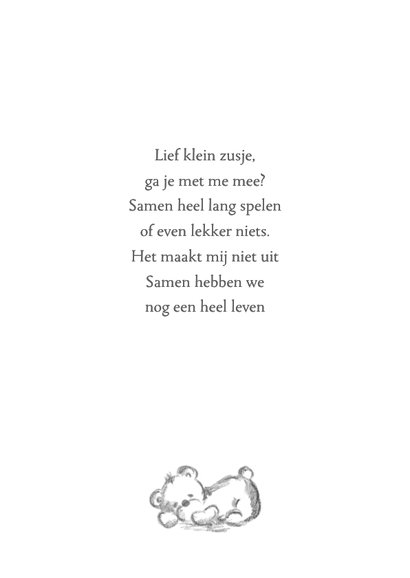 Geboortekaartje Pentekening zwart tweede kindje 2