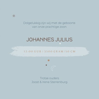 Geboortekaartje planeten blauw 3