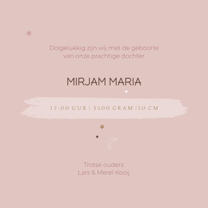 Geboortekaartje planeten roze 3