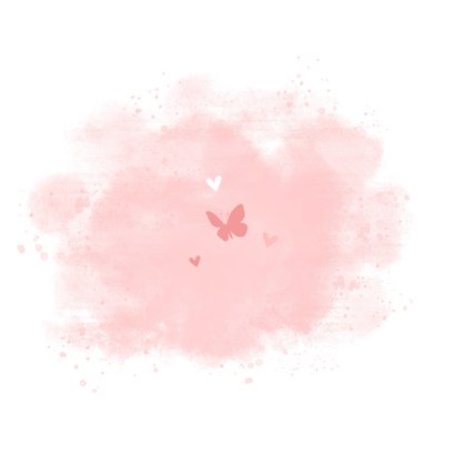 Geboortekaartje puppy roze achtegrond met hartjes vlinder Achterkant