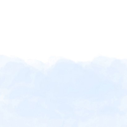 Geboortekaartje regenboog hartjes wolken blauw Achterkant