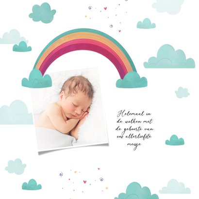 Geboortekaartje regenboog kleurrijk wolkjes dreams 2
