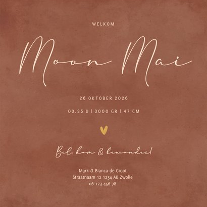 Geboortekaartje regenboog met goudfolie 3