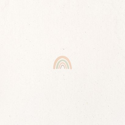 Geboortekaartje regenboog met pastelkleuren Achterkant