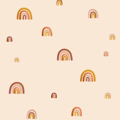 Geboortekaartje regenboogjes meisje Achterkant