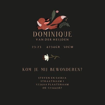 Geboortekaartje rennend jong vosje 3