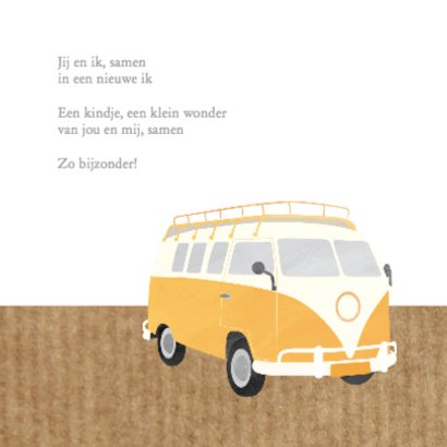 Geboortekaartje retro vw busje 2