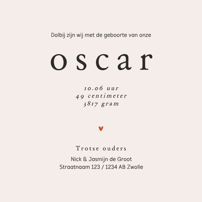 Geboortekaartje rode tractor met schattig gezichtje 3