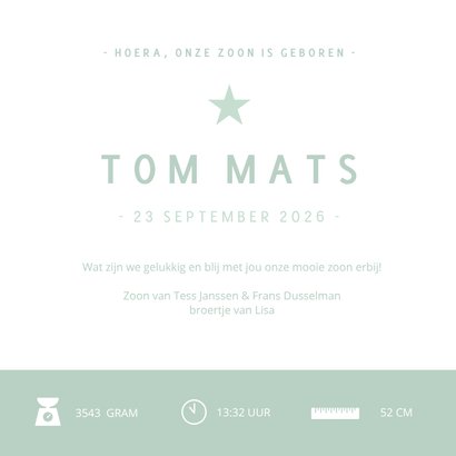 Geboortekaartje silhouet broertje met zus hand in hand 3